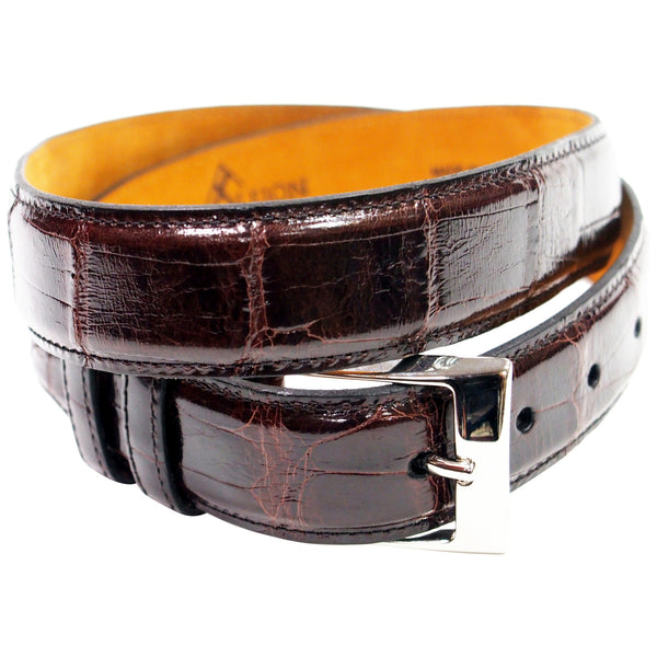 Genuine American Alligator Belt - Made in USA - Brown