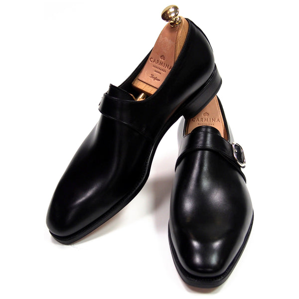 Carmina Shoemaker Single Monk Oxford - Black Calfskin - Made in Spain