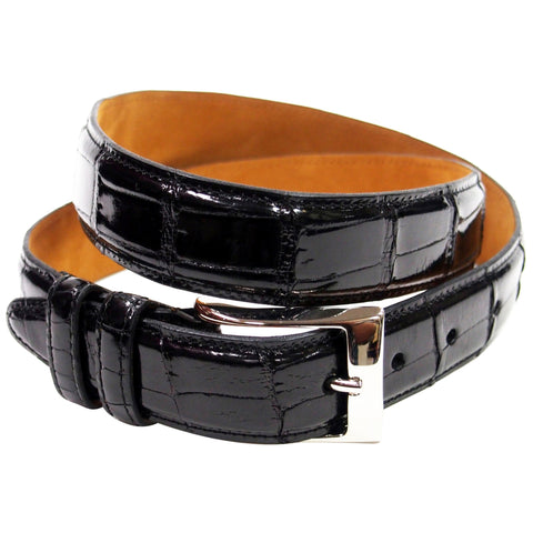 Genuine American Alligator Belt - Made in USA - Black
