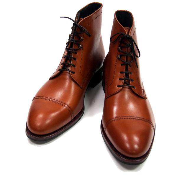 Carmina Shoemaker Jumper Boots - Cognac Calfskin - Made in Spain